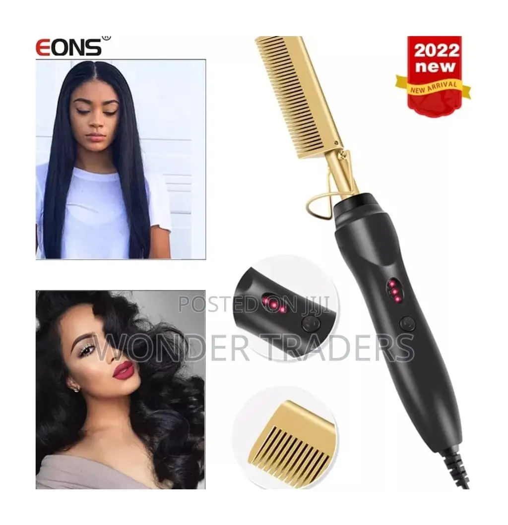 Electric Hot Press Comb Hair Straightener