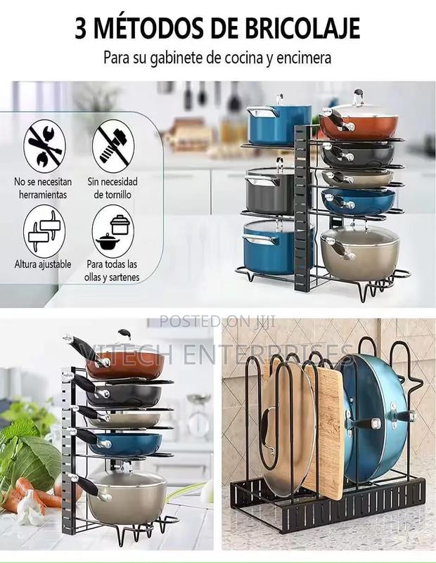 5 Tier Kitchen Pot/Lid Rack - main view