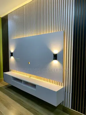 Fluted Wall Panels Moldings TV Niche Cabinets