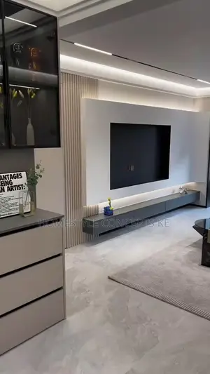 Fluted Wall Panels Moldings TV Niche Cabinets