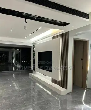 TV Units Cabinets Fluted Panels Marble Sheet Combo Design