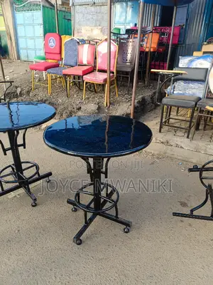 Restaurant Round Marble Table, Black 