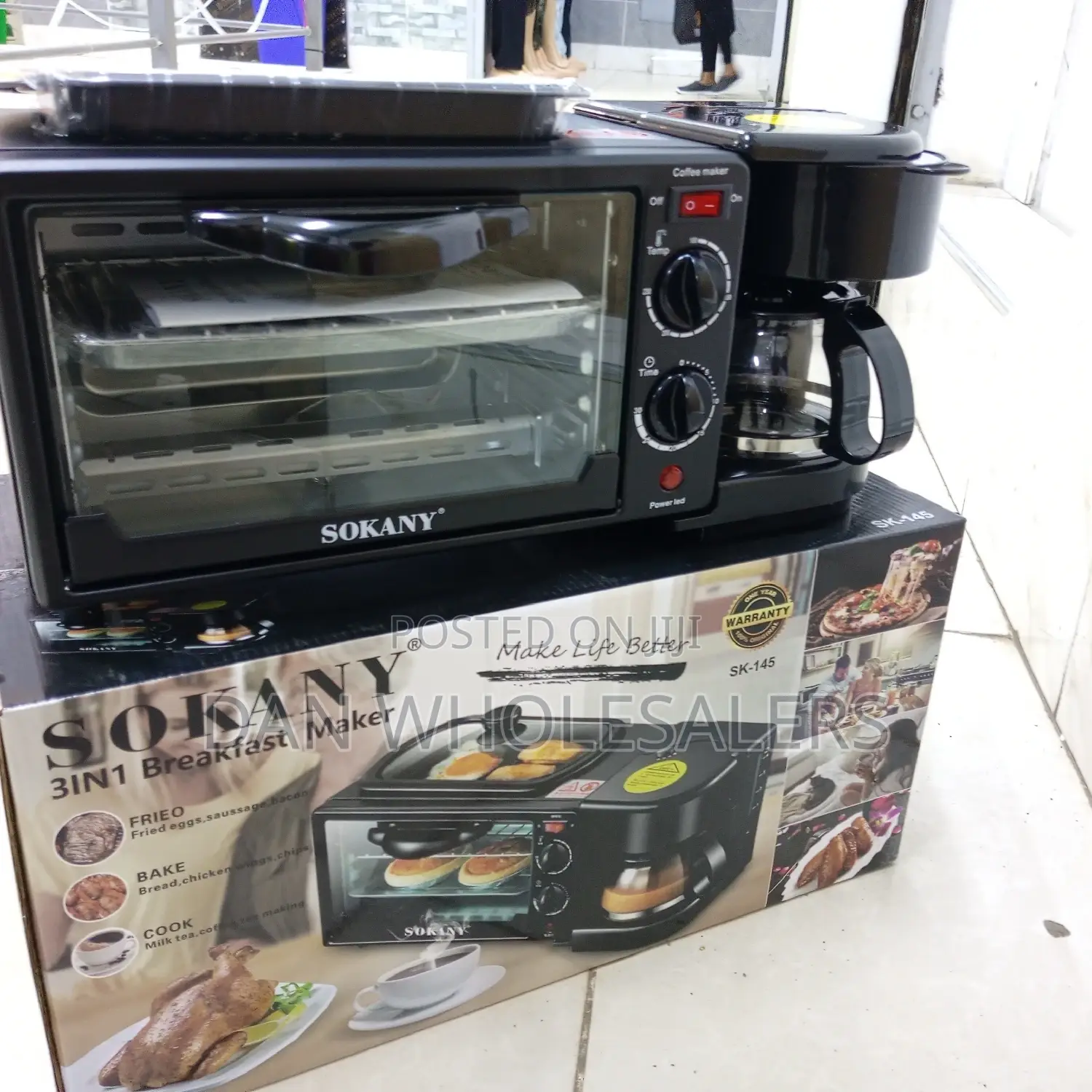 Sokany 3 in 1 Breakfast Oven, Grill and Coffee Maker