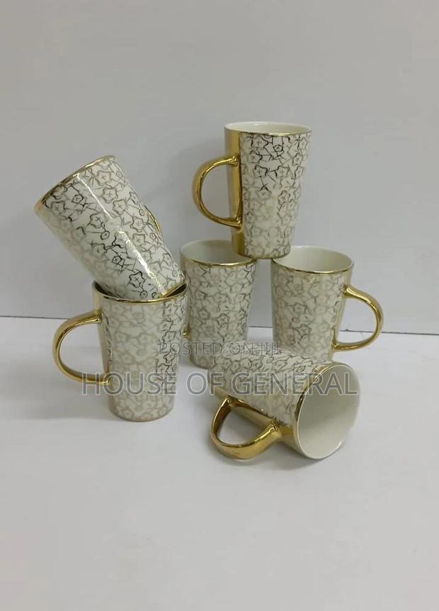 6 PCS Golden Ceramic Mugs
