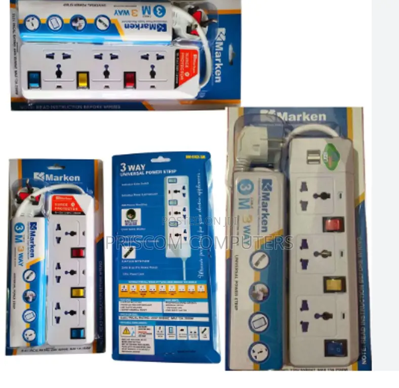 Marken Power Extension Cable 3way, 4way, 5way 2 USB Ports