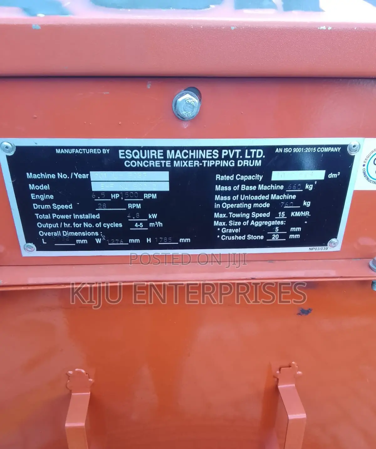 Concrete-Mixer Esquire Brand 500litres