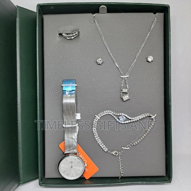 IBSO Silver Watch Jewelry Gift Set