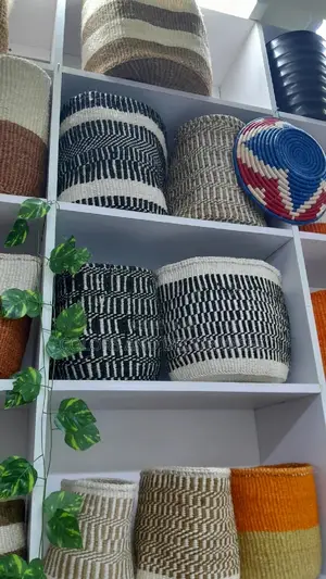 Black and White Sisal Handmade Baskets