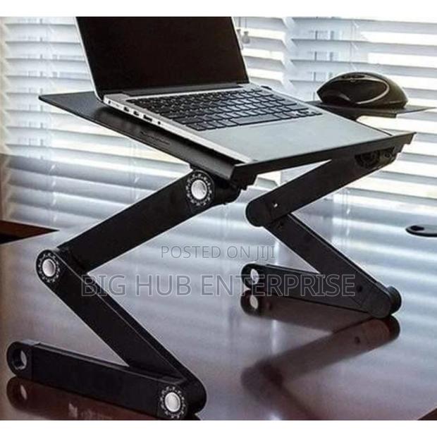 Adjustable Laptop Stand Holder Foldable Black Alumnium Alloy - main view