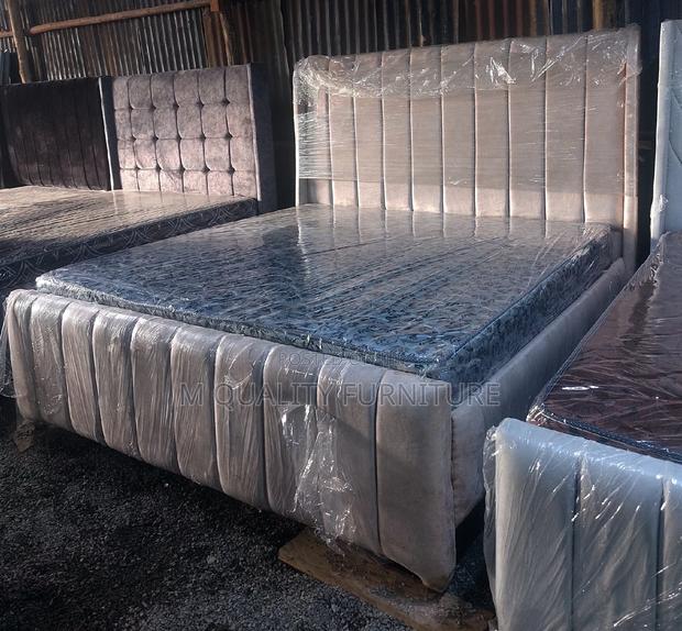 King Size Cream White Bed - main view