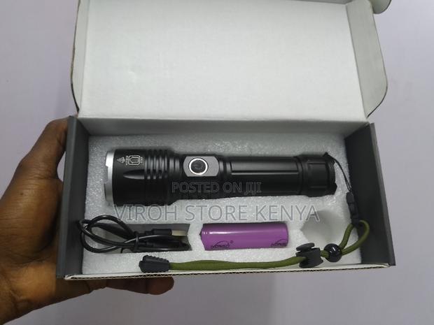 Multifunctional LED Flashlight Torch Rechargeable Zoom Torch - thumbnail 2