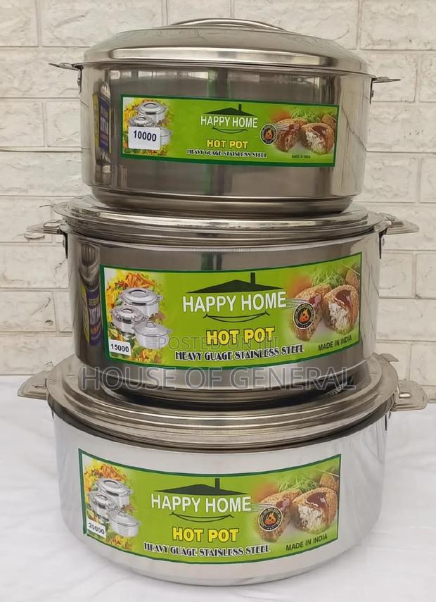 *3pcs Happy Home Hot Pots (10ltrs, 15ltrs, 20ltrs)