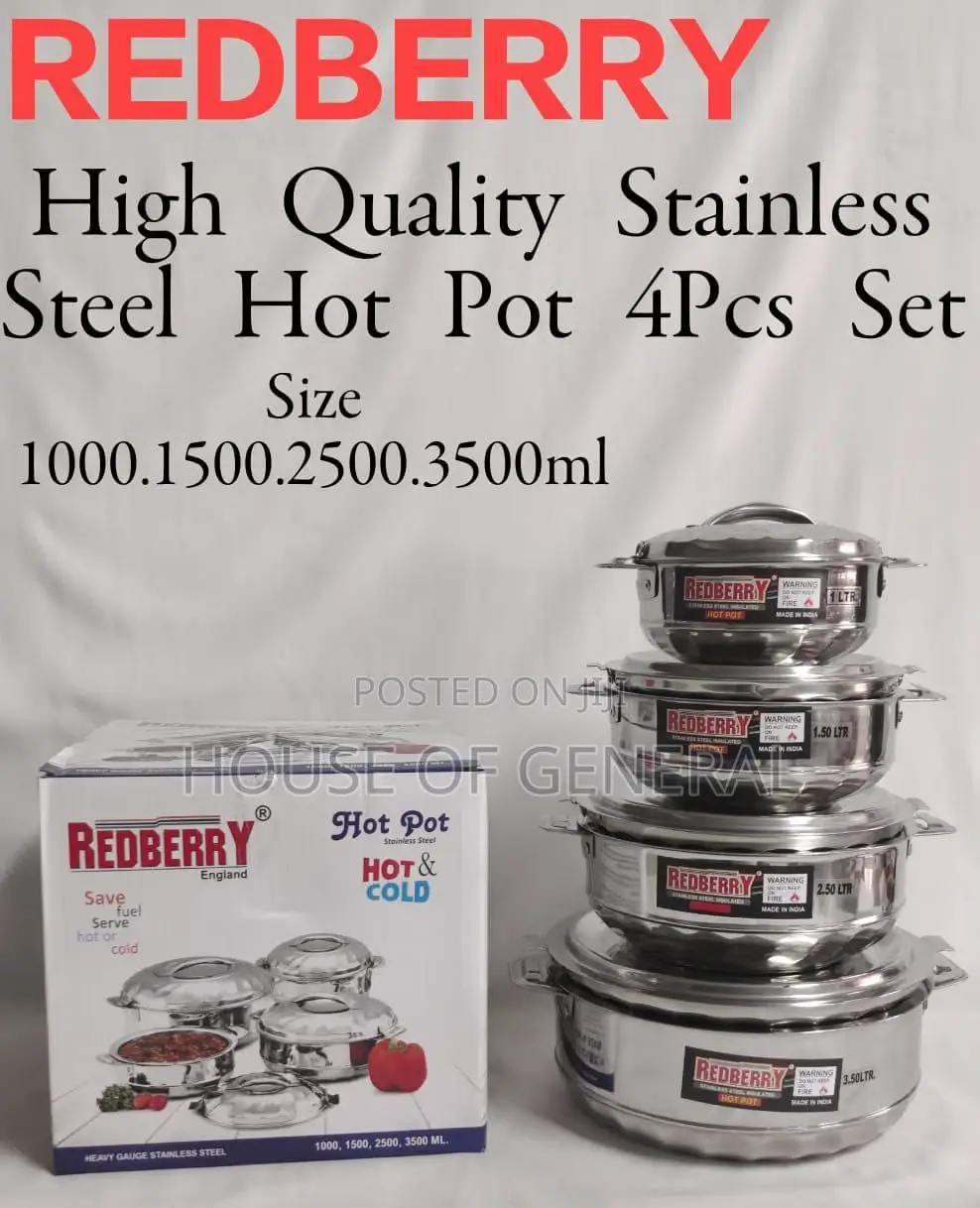REDBERRY Premium Range of STAINLESS STEEL Insulated Hotpot