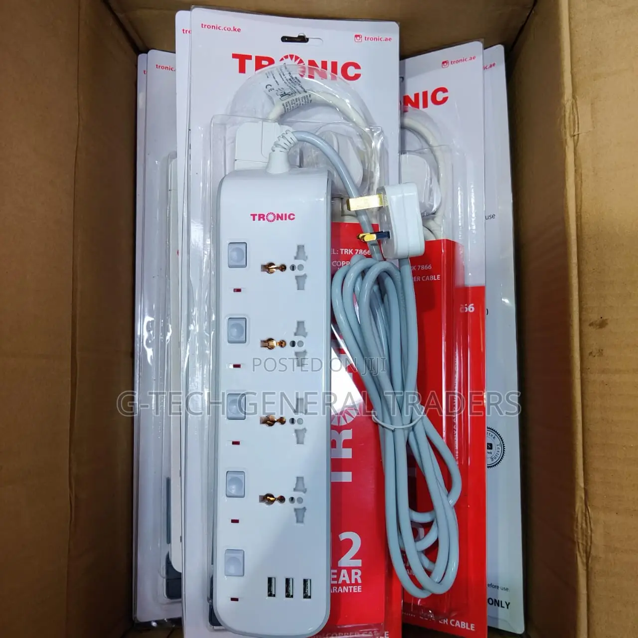 Extension!Tronic 4-Way Extension With 3 USB Ports