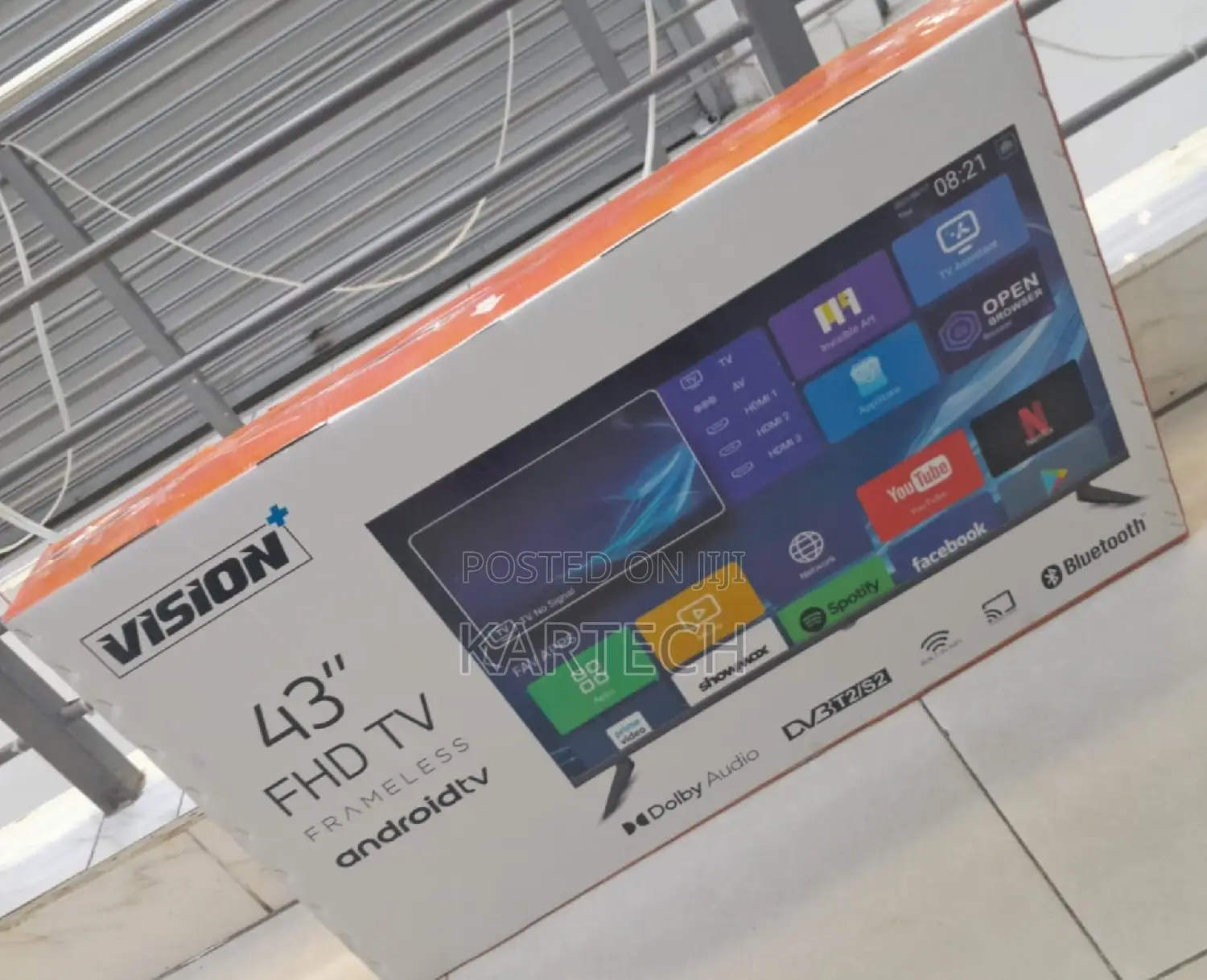 43" Vision Plus Smart Android Frameless Tv With Bluetooth
