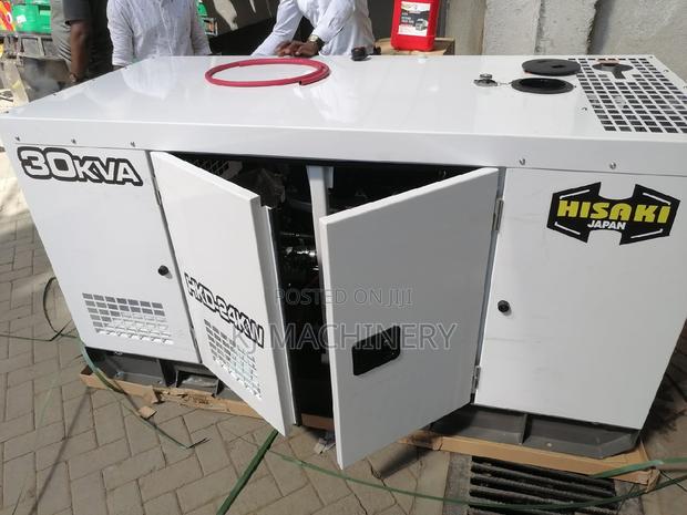 Heavy Duty Hisaki 30kva Diesel Silent Generator Brand New .