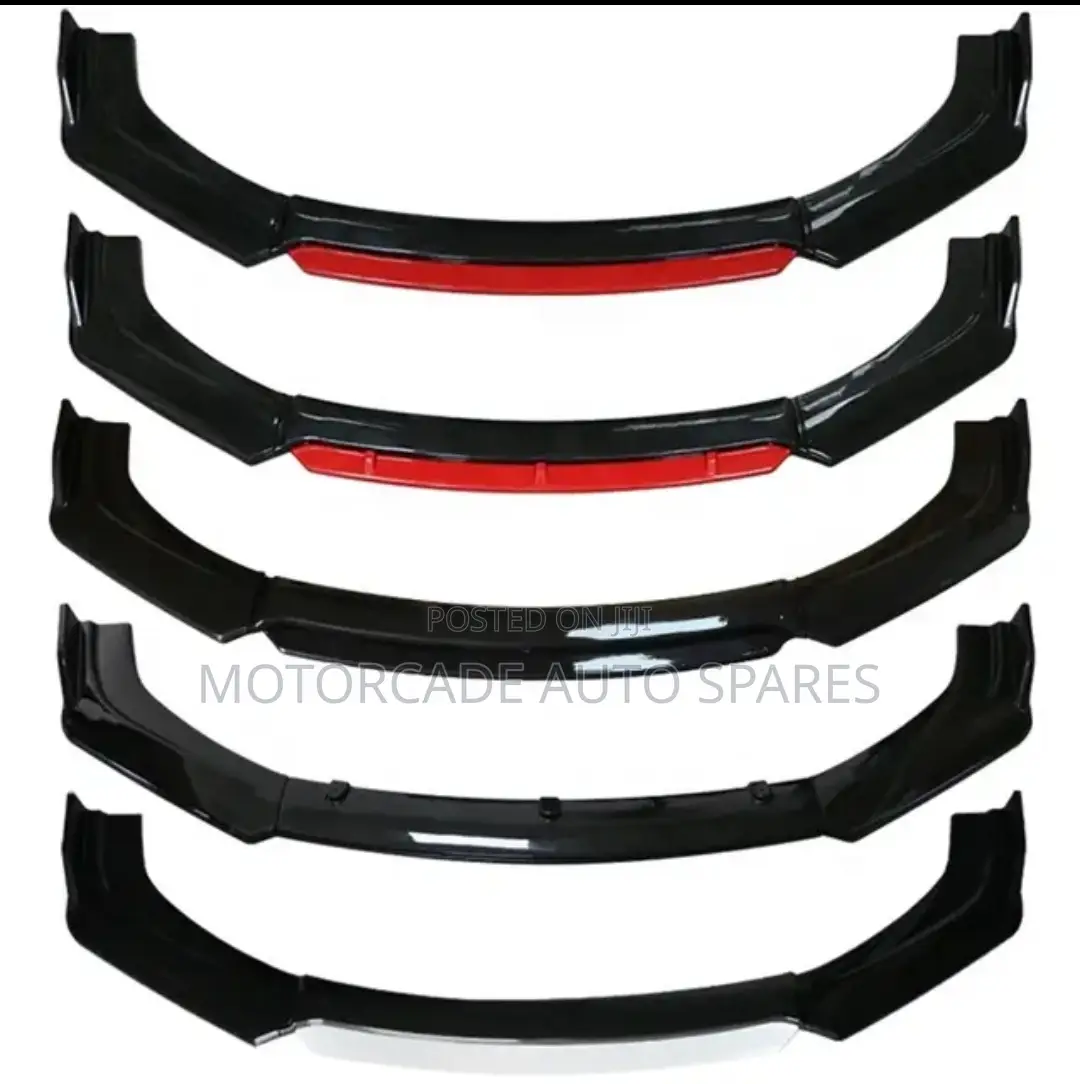Front Universal Bumper Kit/Bumper Lip Black-Red,Black Plain