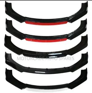 Front Universal Bumper Kit/Bumper Lip Black-Red,Black Plain