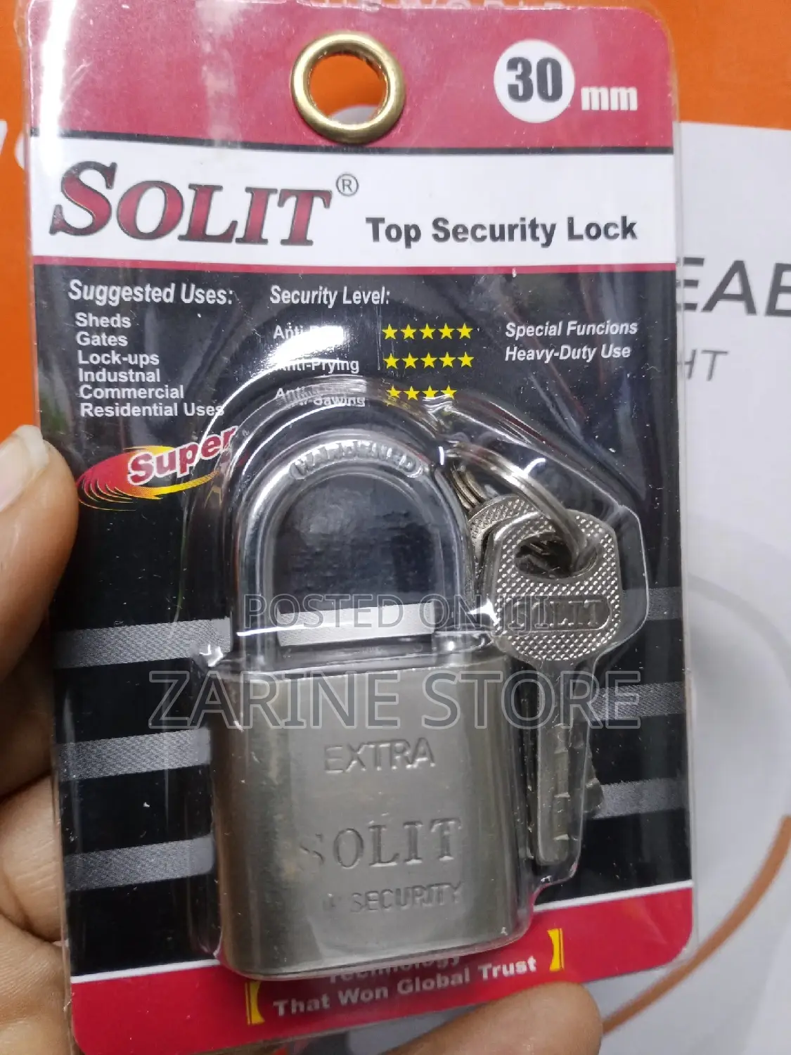 Solit Padlock Top Security Lock 30mm