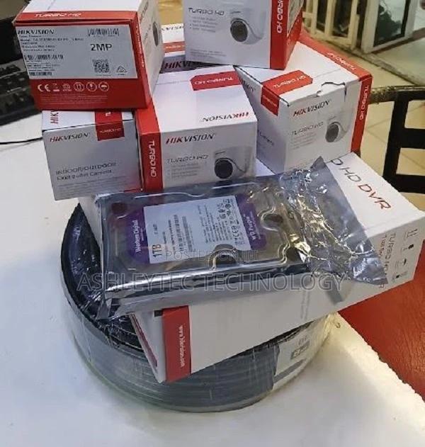 <Complete Kit 4 Channel Hikvision CCTV Camera Set Package - main view