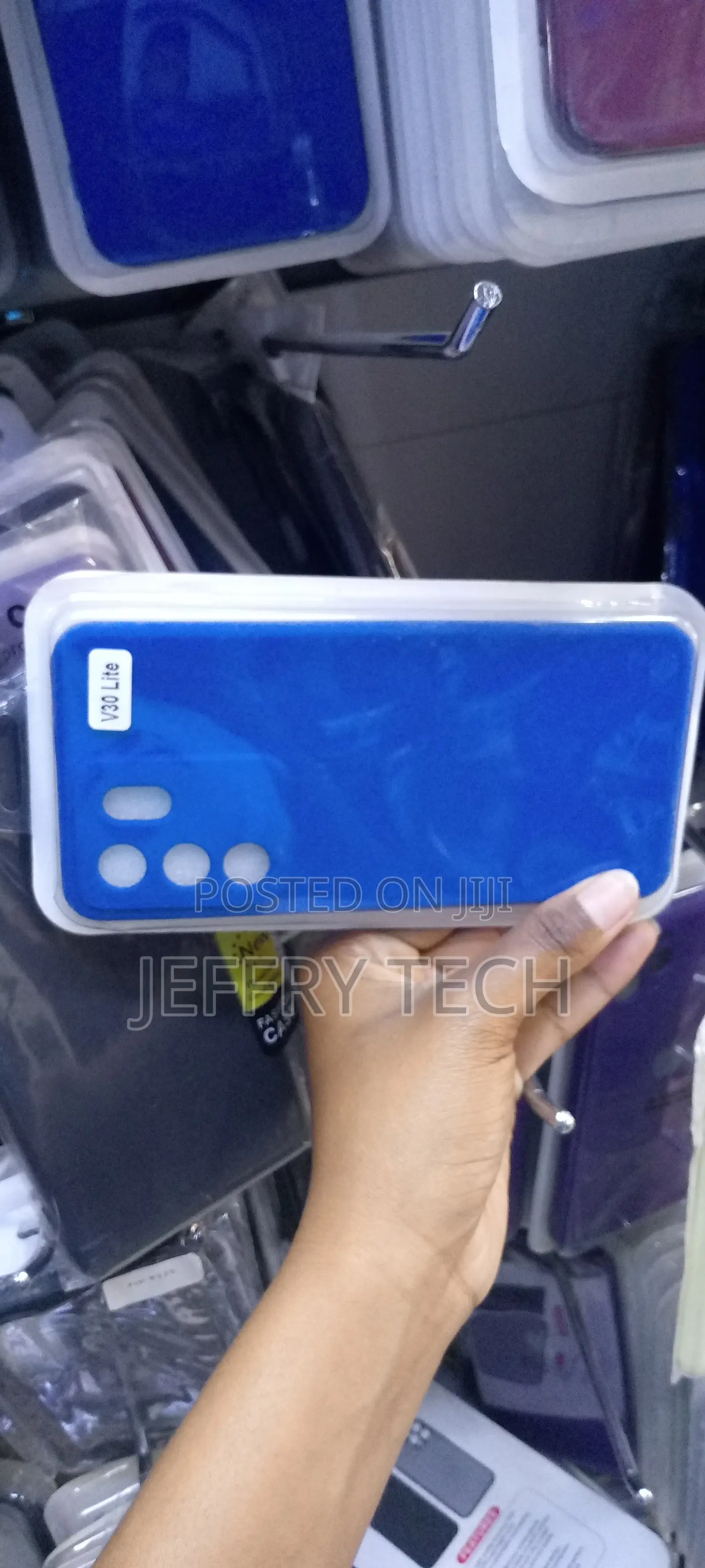 Vivo V30 Lite Case, Black Shockproof Bumper Sleeves,
