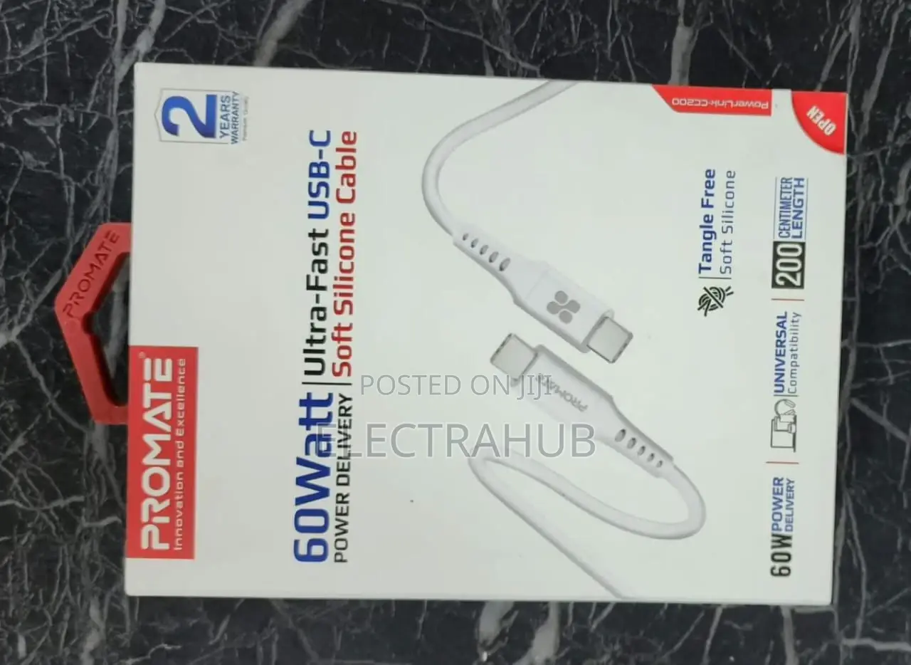 Promate 60W USB-C to USB-C Data and Charge Cable