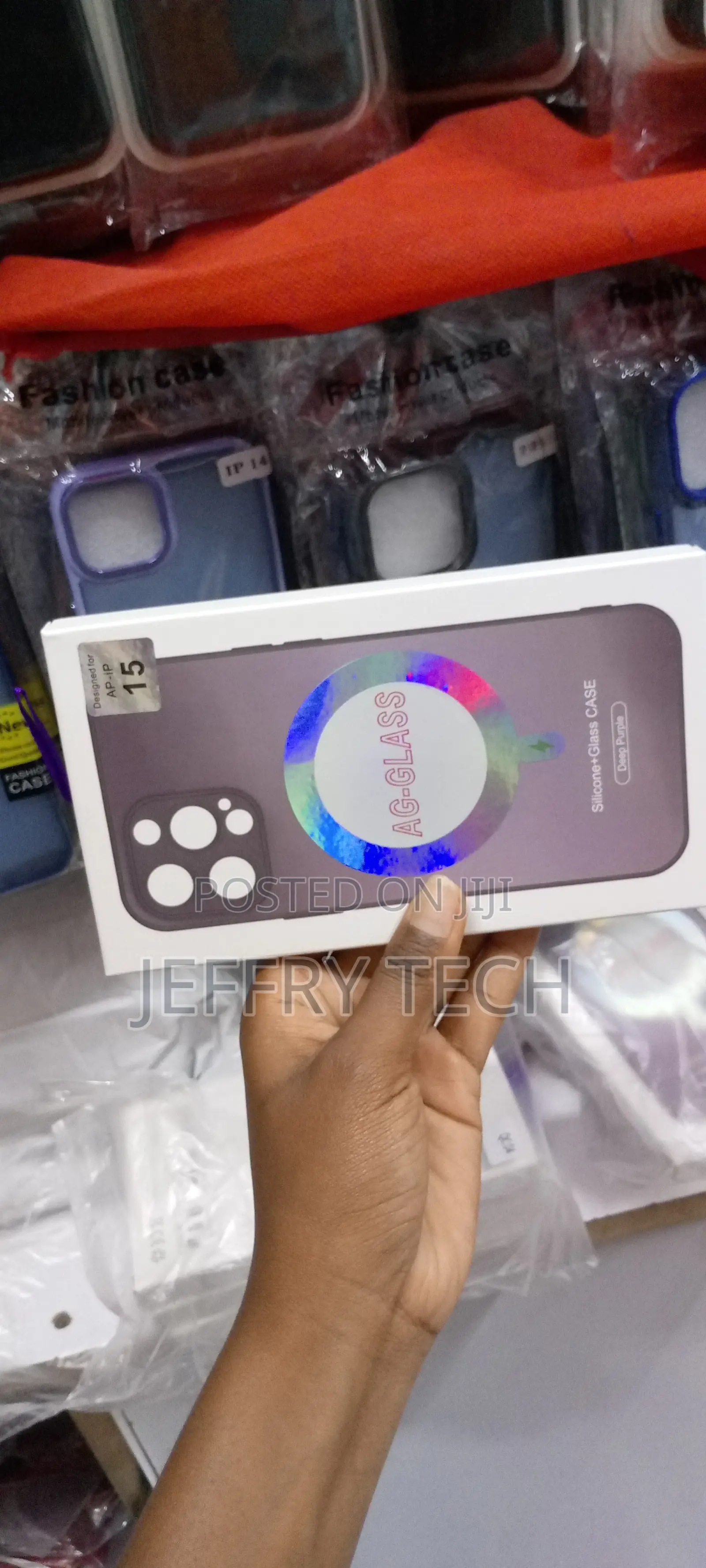 iPhone 15 Pro Silicone + Glass CASE(Lilac Purple)