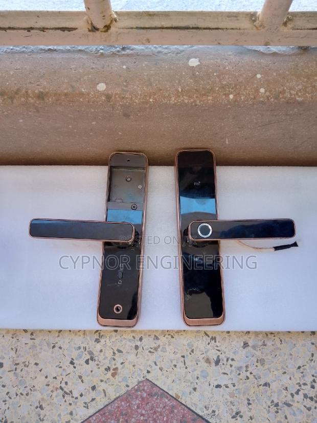 Enhanced Wooden Door Lock Access With Fingerprint Sensor - main view