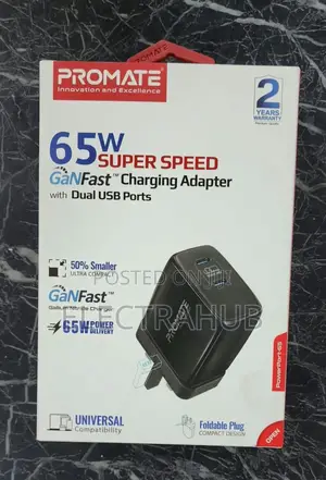 Promate Powerport-65 Dual USB-C 65W Gan Charger