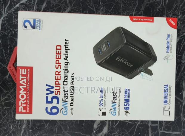 Promate Powerport-65 Dual USB-C 65W Gan Charger - thumbnail 2