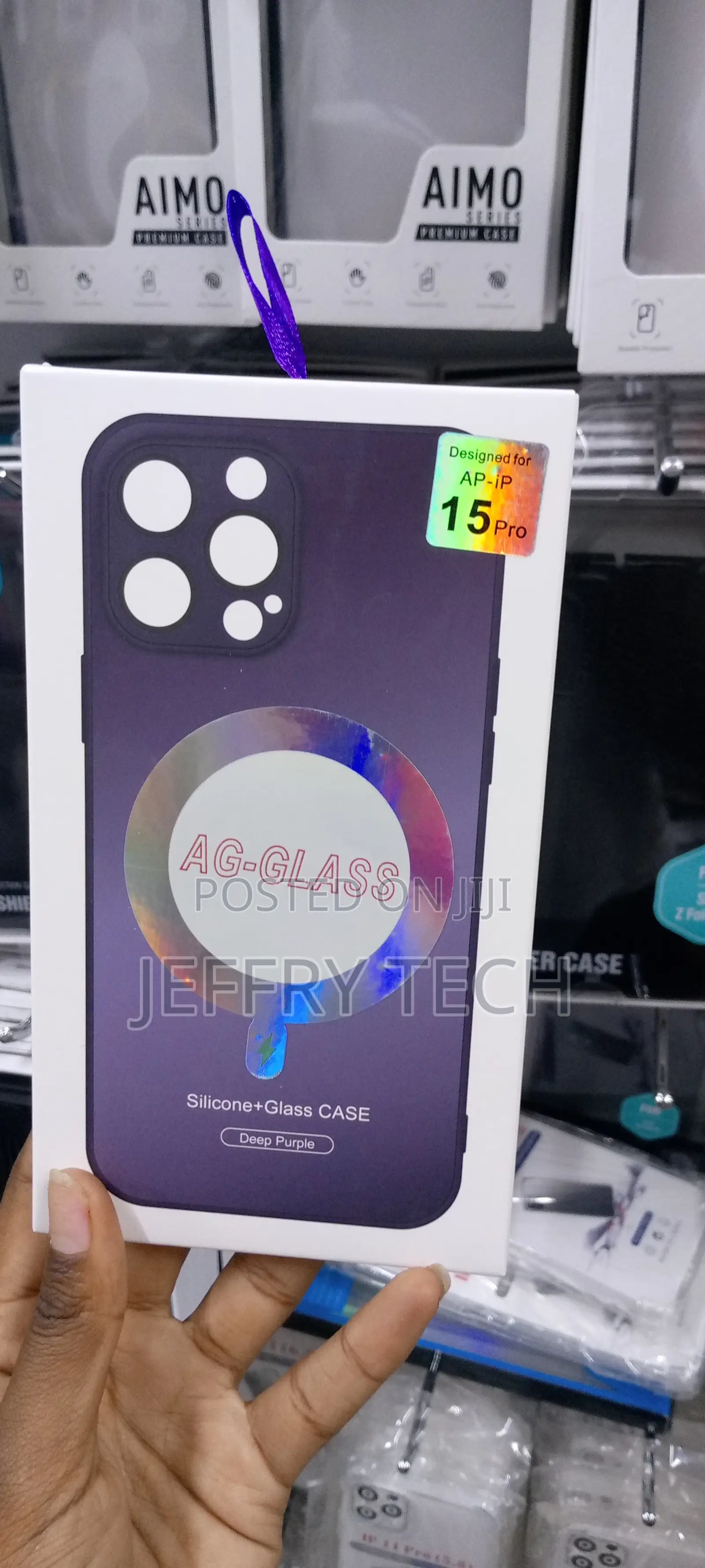 iPhone 15 Pro Silicone + Glass Case(Deep Purple)