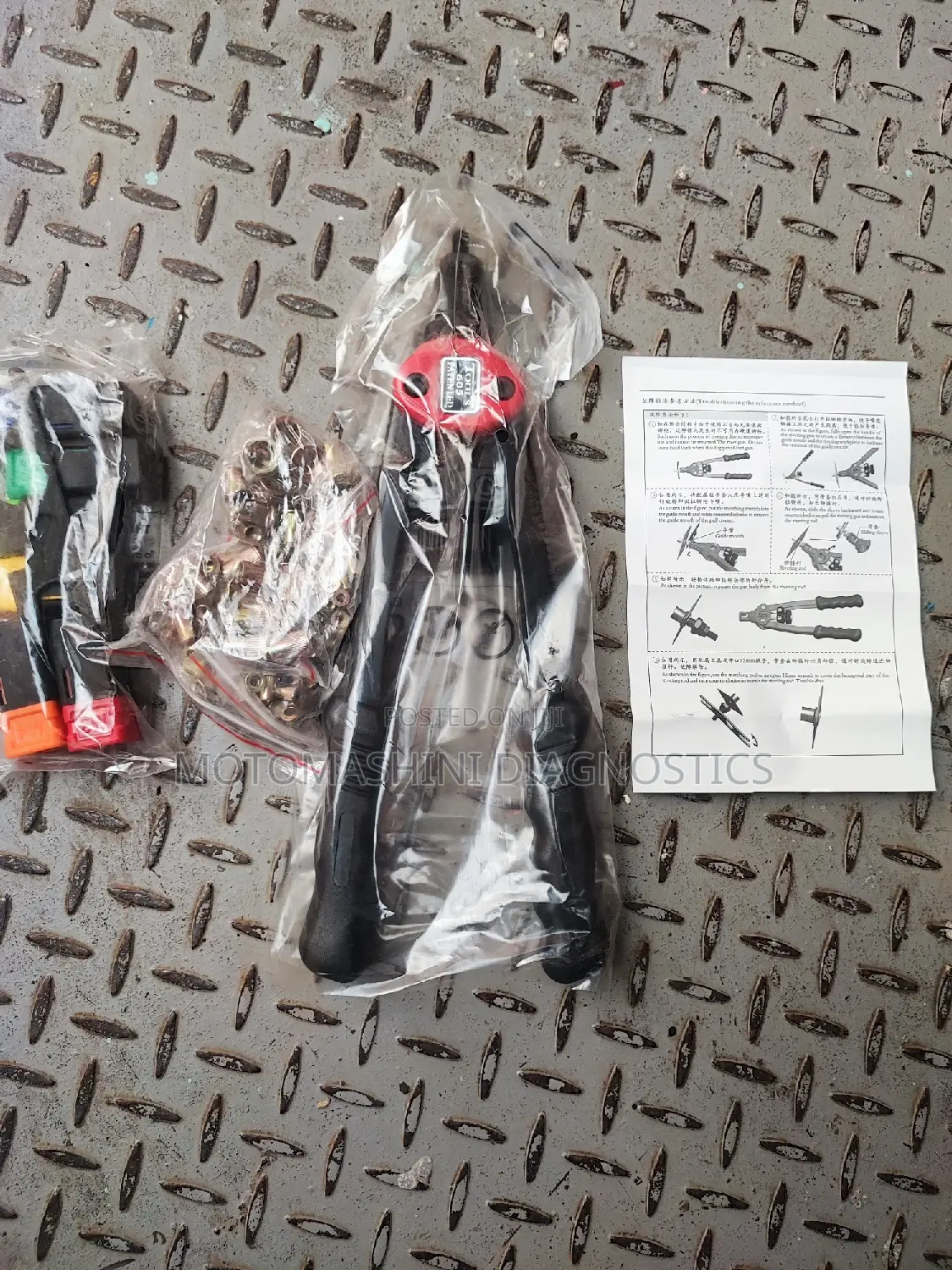 Hand Riveter Nut Tool Gun Kit With Nut Rivets