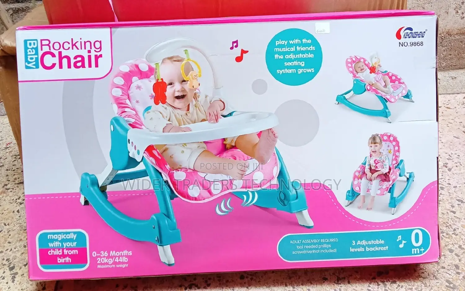 3in1 Baby Rocker 
Max Weight 20kgs 
Vibration/Melody