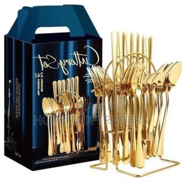 Spoon Fork 24 PCS Golden, - main view