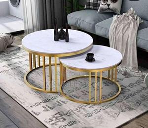 PURE MARBLE Nesting Table With *Golden Stands - thumbnail 2