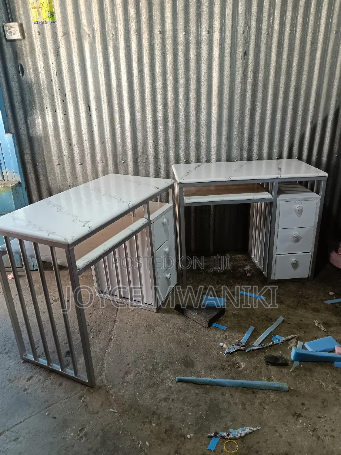 Manicure Table, Marble Tops With Drawers 