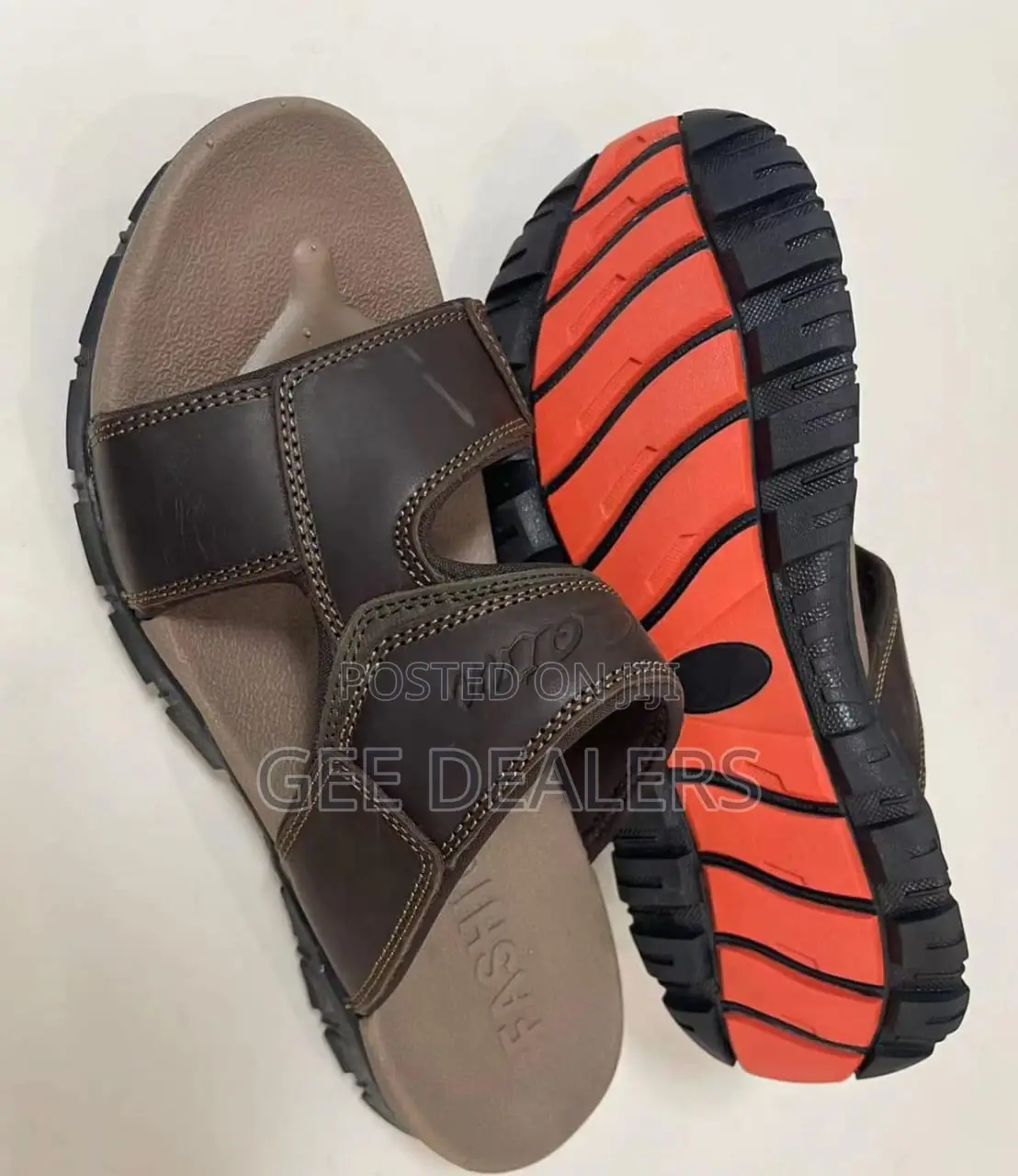 Men Open Shoes>Leather Men Slides