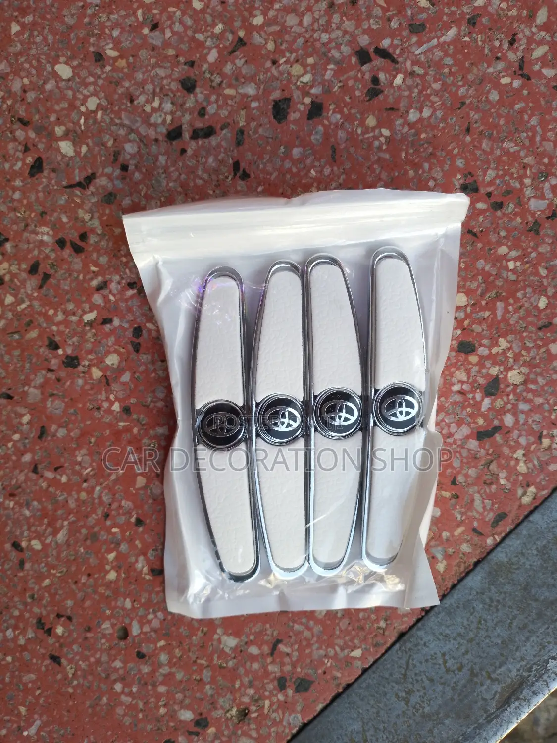 Self Adhesive White Metallic Toyota Branded Door Guard