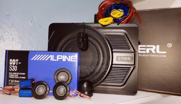 Kuerl 600 Watts Underseat Subwoofer + Alpine Dome Tweeters - main view