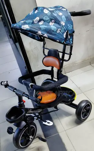 Kids Push Handle Tricycle With Canopy(Shade)