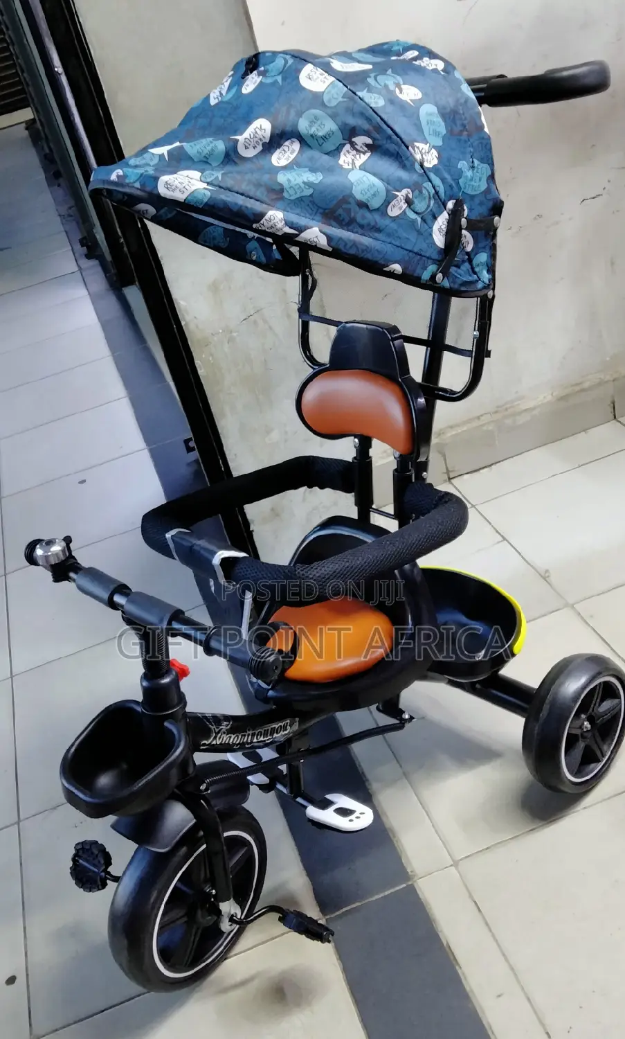 Kids Push Handle Tricycle With a Canopy (Shade)For Kids