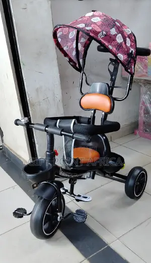 Push Handle Tricycle for Toddlers With a Shade