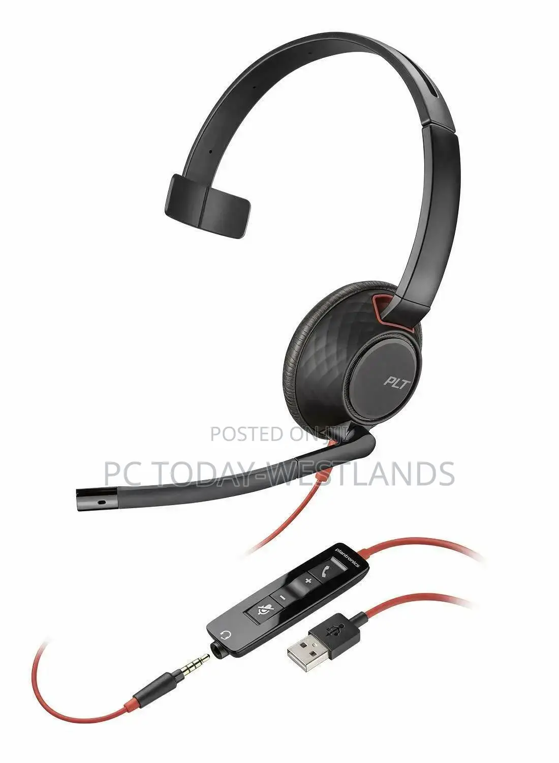 Plantronics Blackwire C5210 Mono UC USB-A Headset W/ 3.5mm
