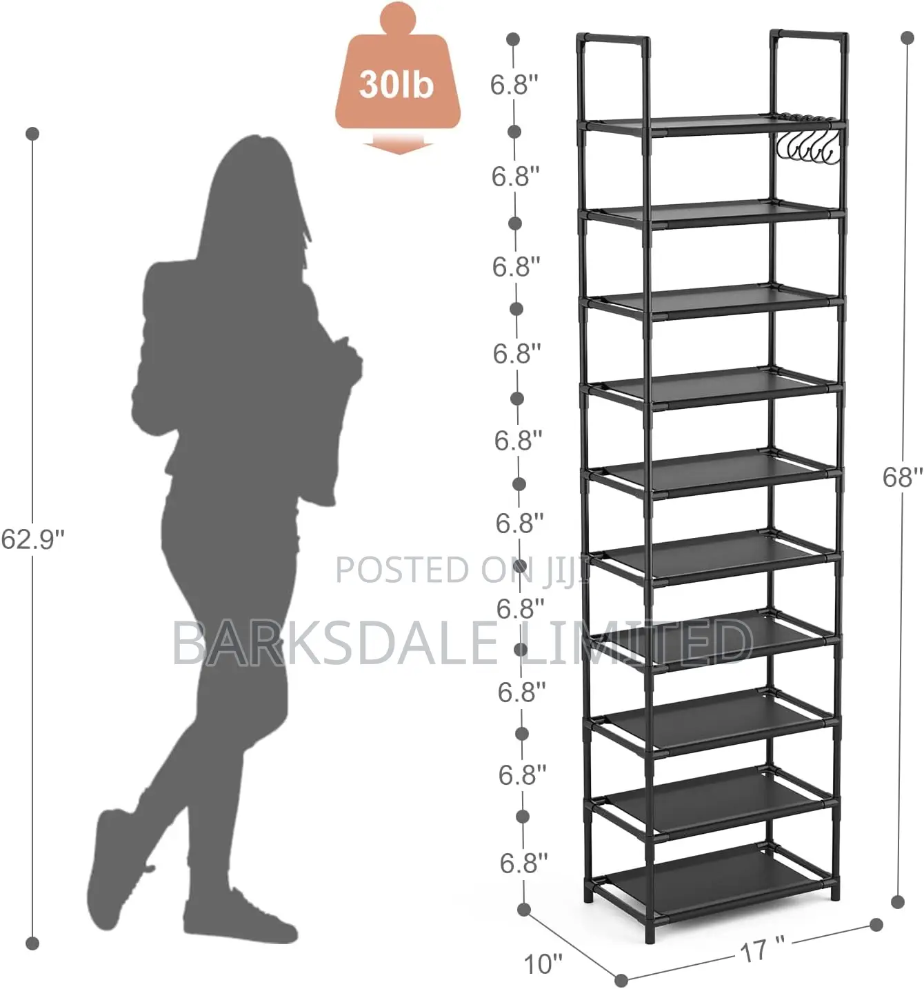 Tall Shoe Rack 8-Tier Shelf Storage Corner Rack Organizer