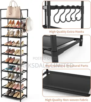 Tall Shoe Rack 8-Tier Shelf Storage Corner Rack Organizer