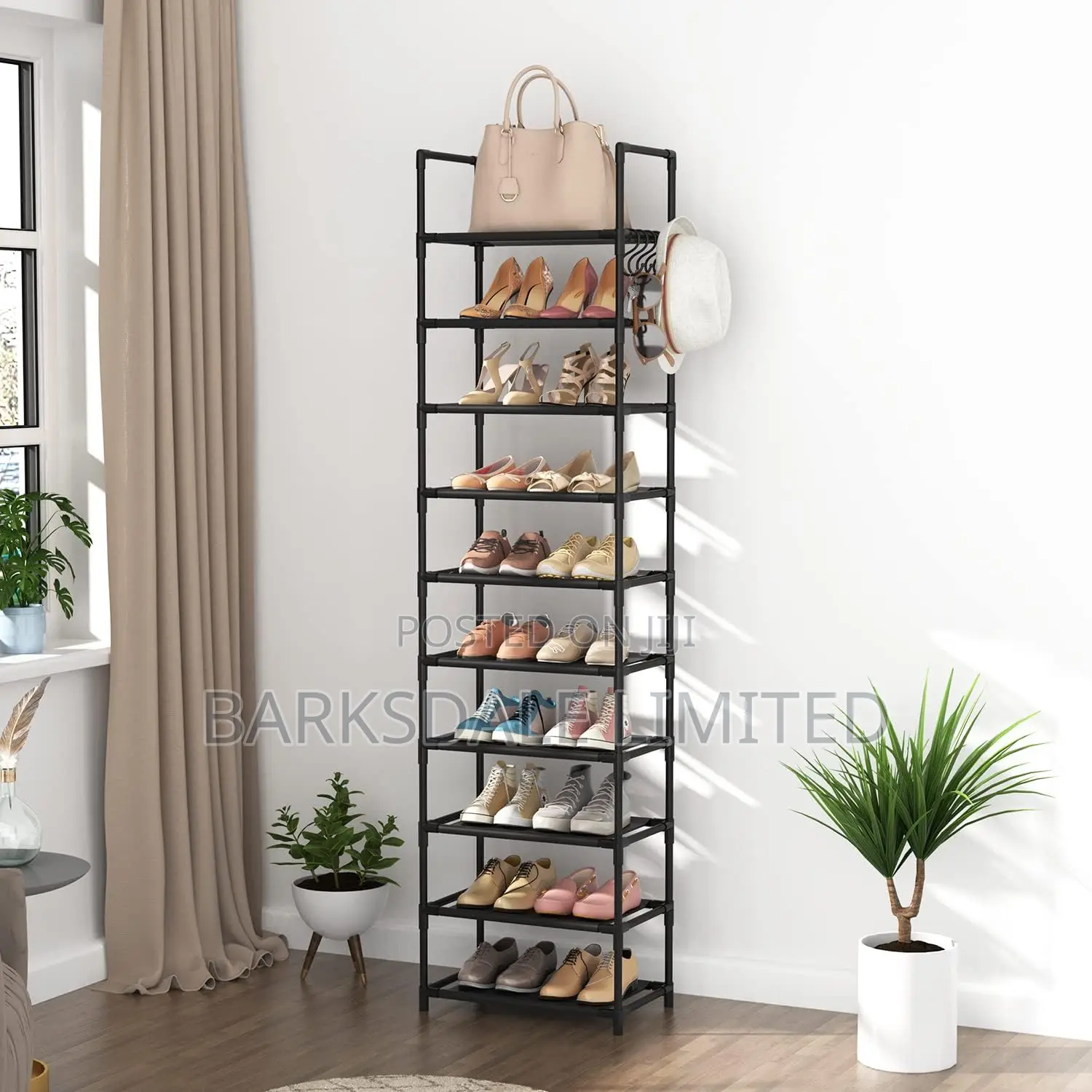Tall Shoe Rack 8-Tier Shelf Storage Corner Rack Organizer