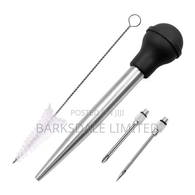 Stainless Turkey Baster Silicone Bulb Marinade Injector