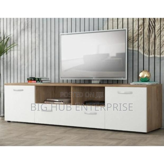 Cairo 6ft Modern TV Stand White Oak and White - main view
