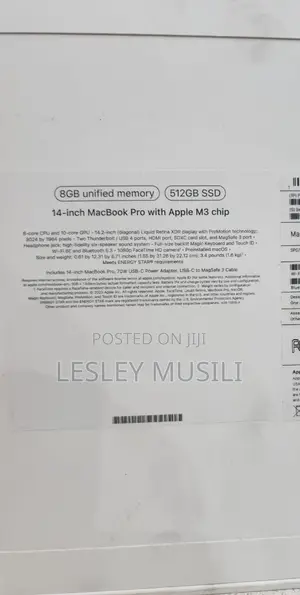 New Apple MacBook Pro 2023 M3 Pro 14-Inch 8GB Apple M3 Pro SSD 512GB