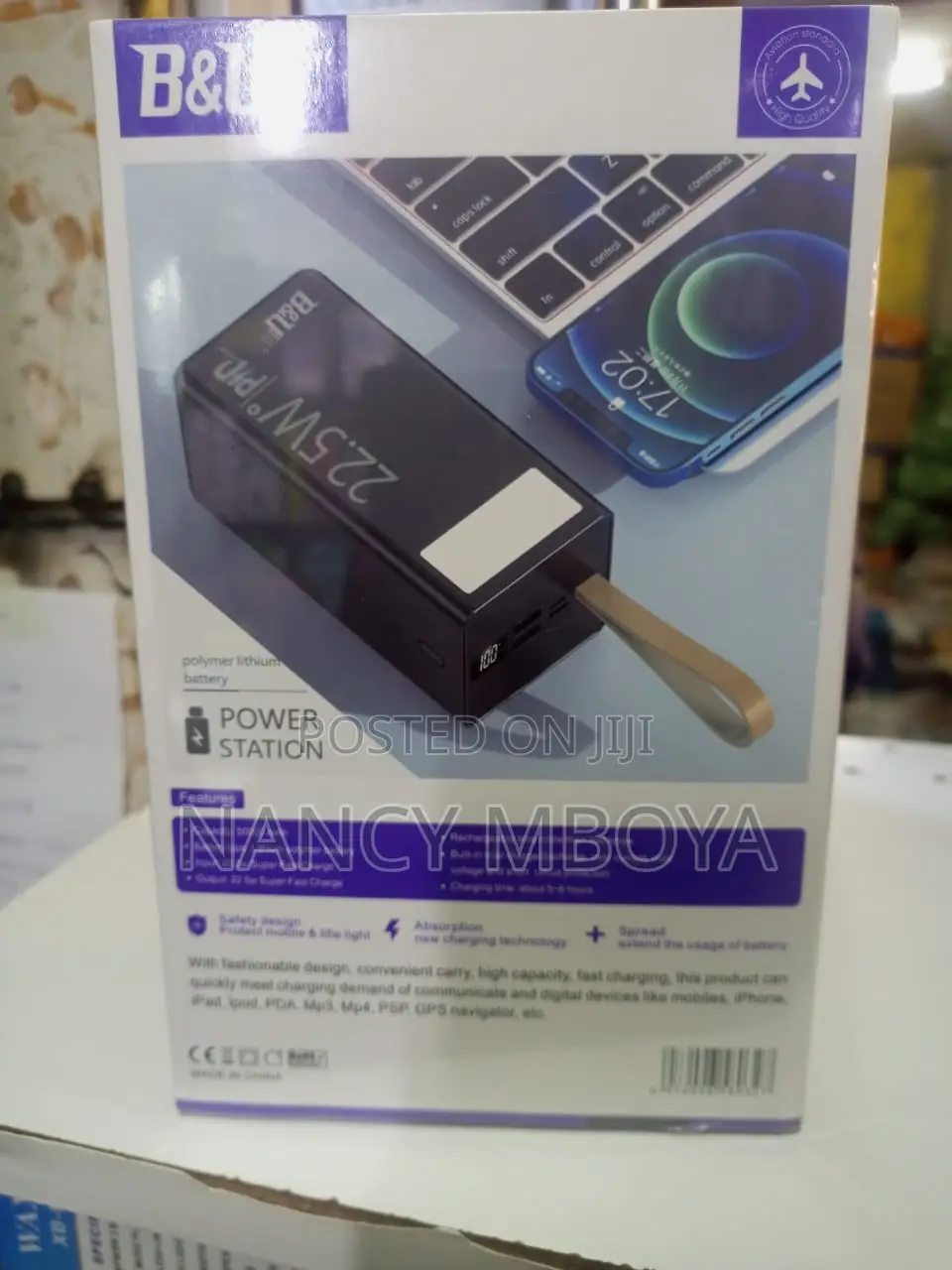 High Capacity Triple Input 4 USB Output 50000mah Power Bank